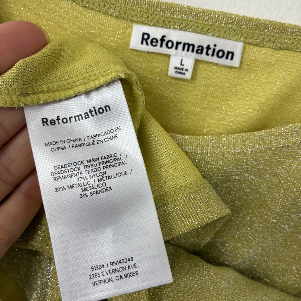 Reformation Andres Knit Top in Sparkling Green - Picture 8 of 9